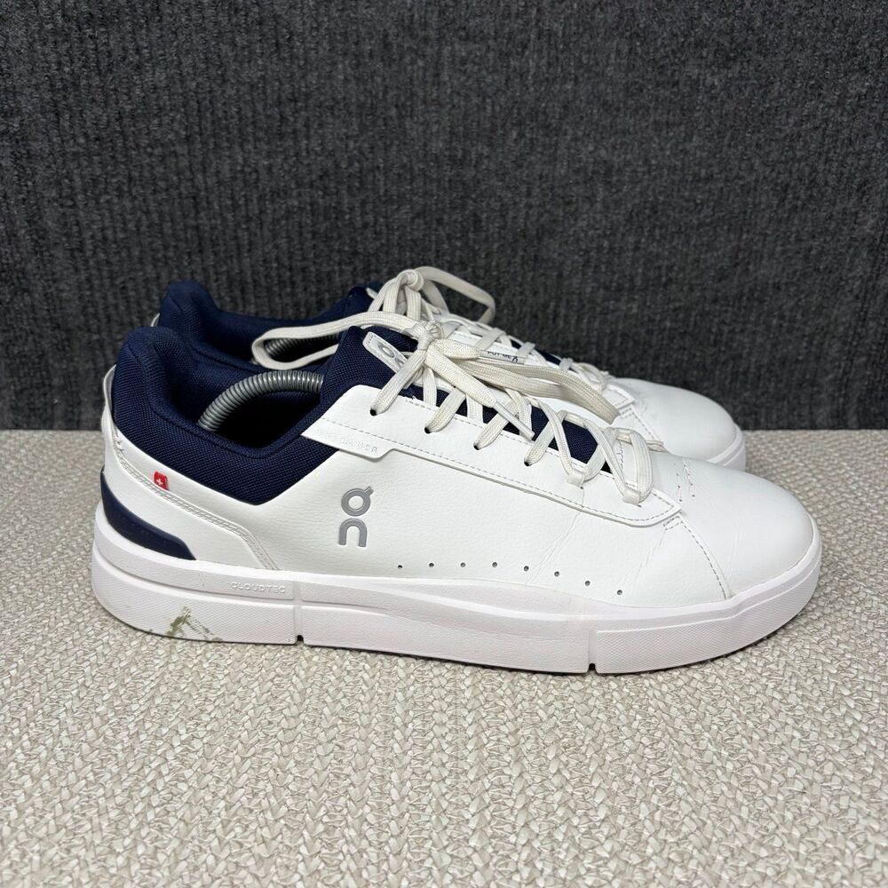 On Cloud The Roger Advantage White Midnight Blue Athletic Shoes Men’s Size 11.5